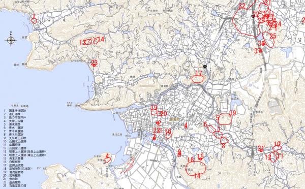 埋蔵文化財包蔵地地図（湯浅町）